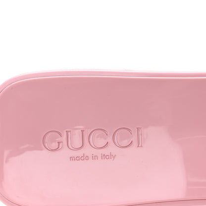 Gucci Rubber Gucci Logo Womens Platform 20/60mm Slide Sandals 39 Wild Rose 8 of 10