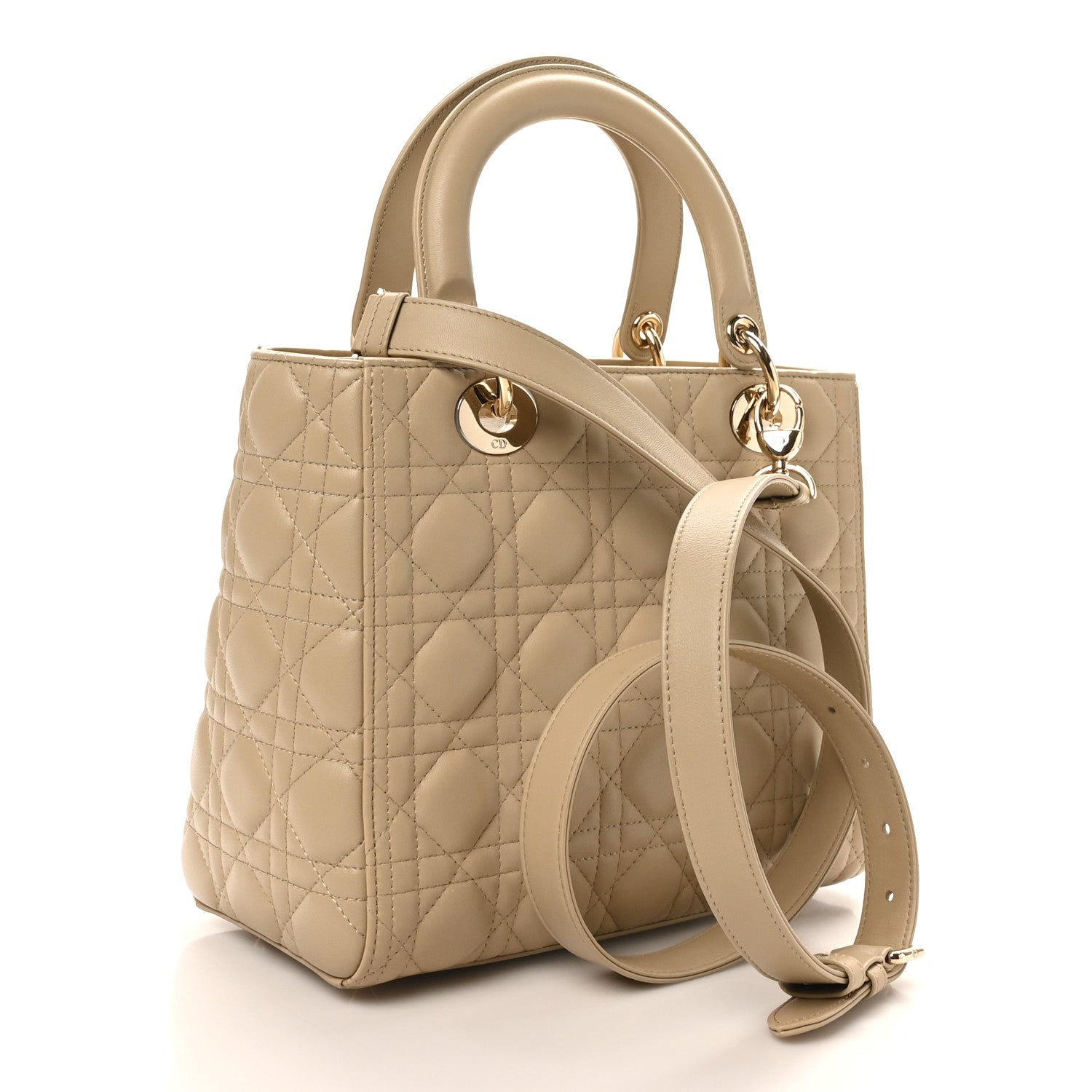 Christian Dior Lambskin Cannage Medium Lady Dior Sand 3 of 10
