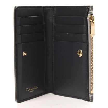 Christian Dior Metallic Patent Micro-Cannage Diorama Elancee Wallet Onyx Silver 5 of 6