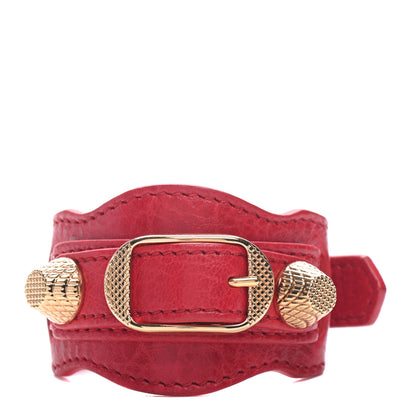 Balenciaga Agneau Arena Giant 12 Gold Hardware Bracelet Rouge Coquelicot 1 of 5