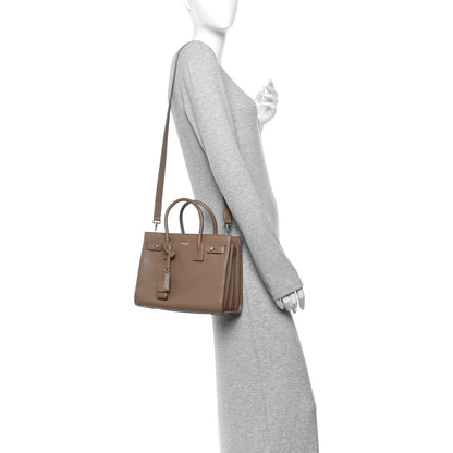 Saint Laurent Grained Calfskin Baby Sac De Jour Souple Taupe 2 of 10