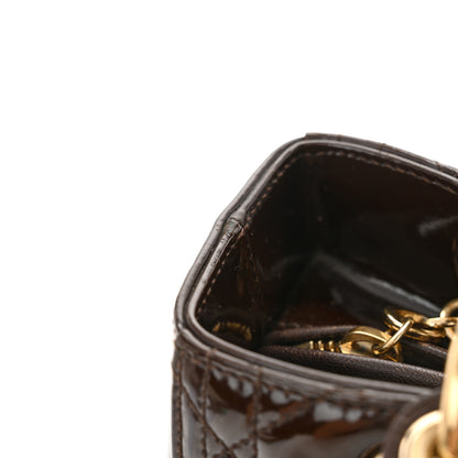 Christian Dior Patent Cannage Medium Lady Dior Dark Brown 14 of 14