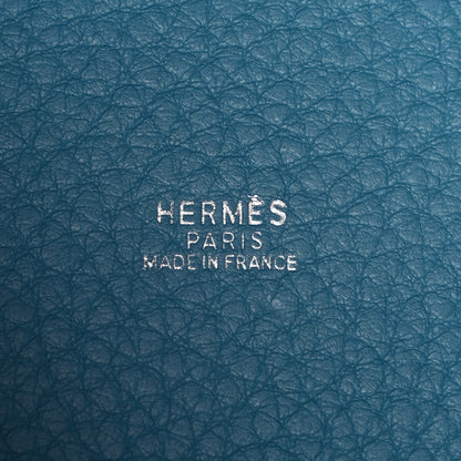 Hermes Taurillon Clemence Picotin 18 PM Blue Jean 6 of 11