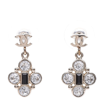 Chanel Crystal CC Drop Earrings Gold 1 of 5