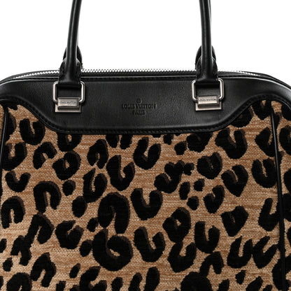 Louis Vuitton Jacquard Velvet Leopard Print Stephen Sprouse North South Bag Black 9 of 11