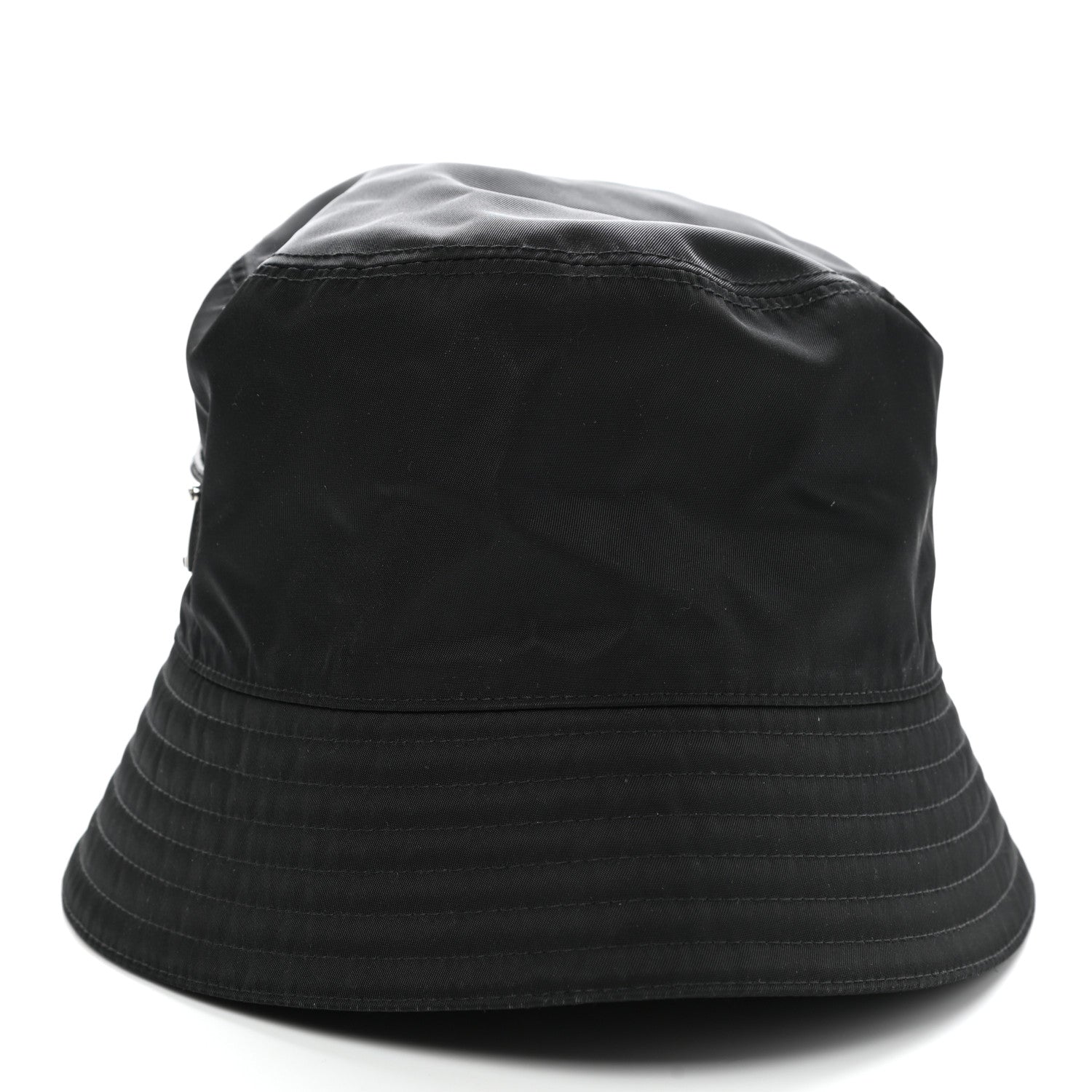 Prada Re-Nylon Metal Triangle Logo Mens Bucket Hat S Black 4 of 7