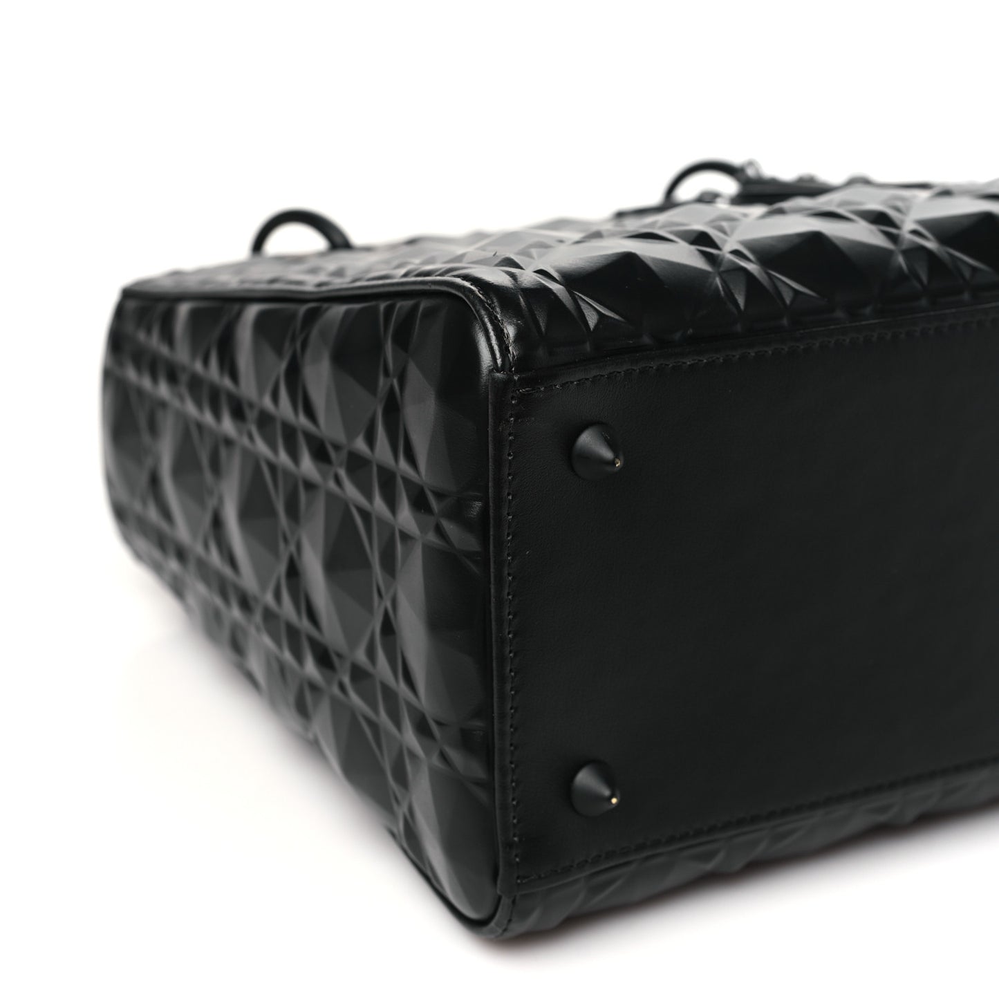 Calfskin Cannage Diamond Cannage Medium Lady Dior Black