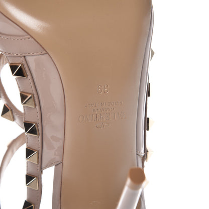 Valentino Garavani Patent Rockstud Ankle Strap Pumps 39 Poudre 6 of 9