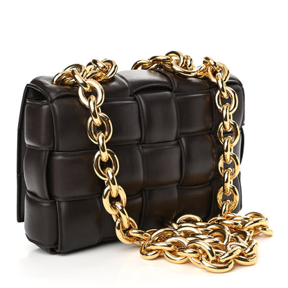 Bottega Veneta Lambskin Maxi Intreccio Padded Chain Cassette Crossbody Bag Black 2 of 9