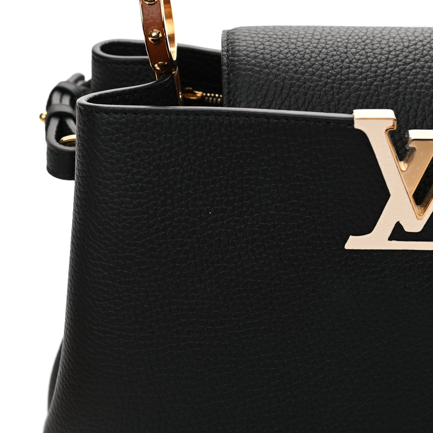Louis Vuitton Taurillon Embroidered Strap Capucines MM Black 10 of 10