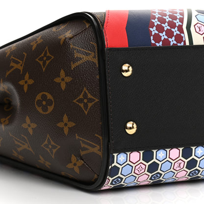 Louis Vuitton Calfskin Monogram Kimono Tote MM Rouge Navy 25 of 28