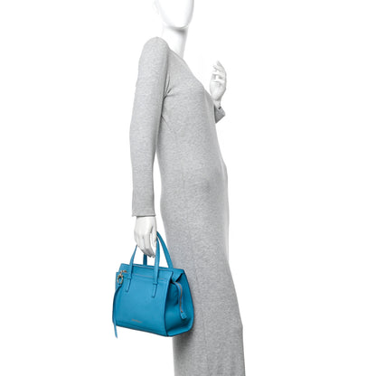 Salvatore Ferragamo Hammered Calfskin Double Handle Small Amy Tote Turquoise 2 of 18