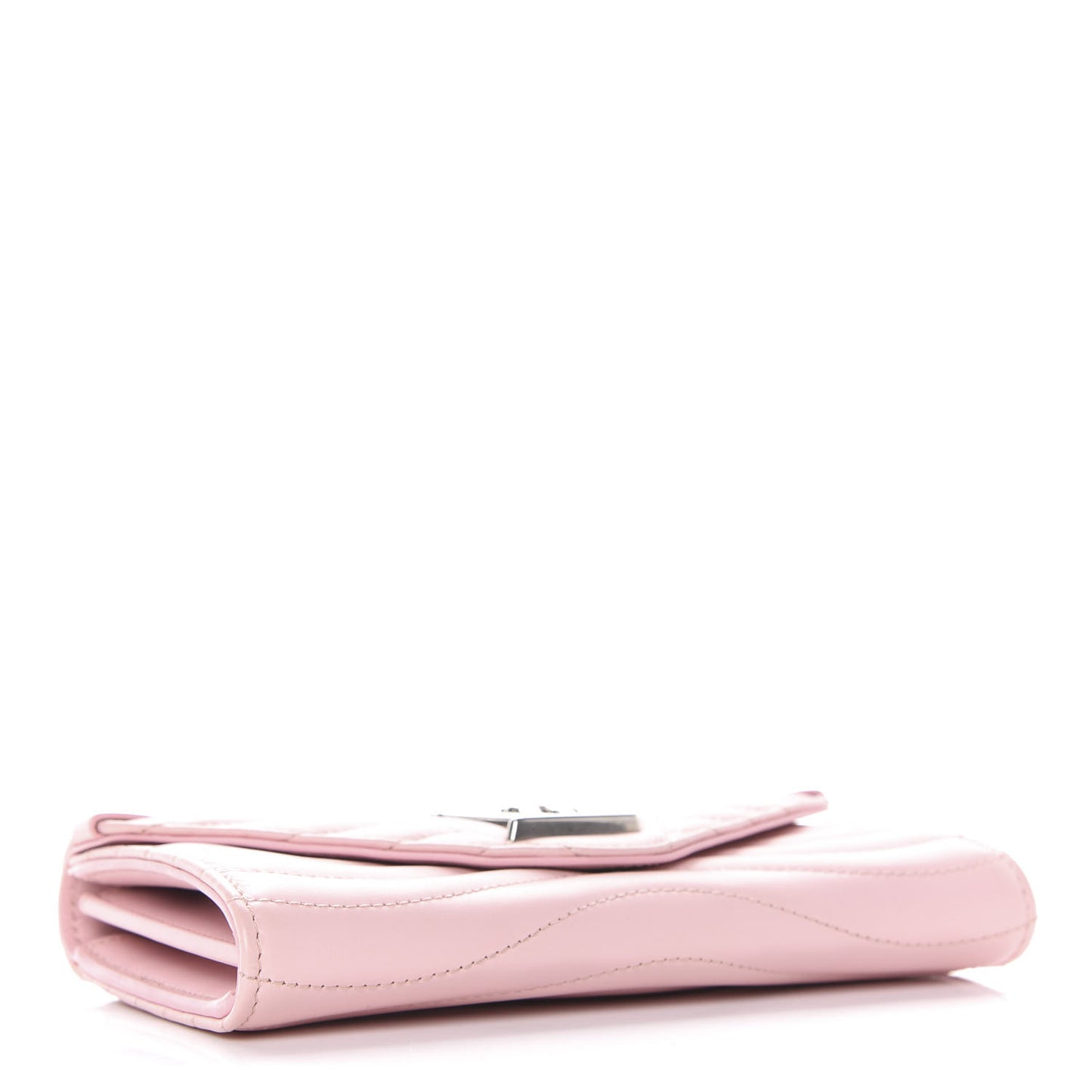 Calfskin New Wave Long Wallet Smoothie Pink
