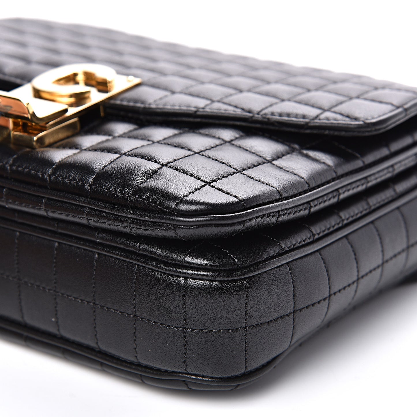 Calfskin Quilted Medium C Bag Black