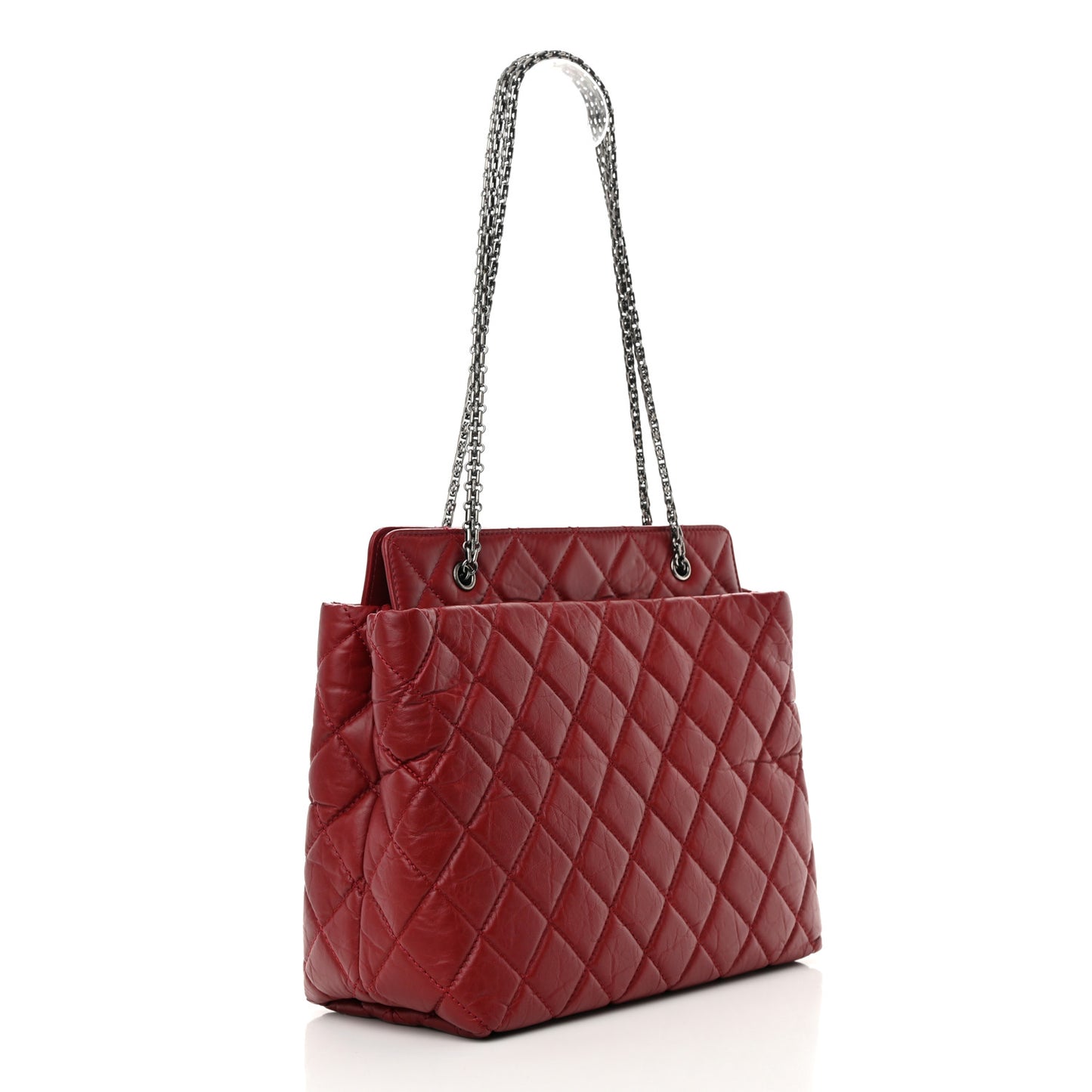 Aged Calfskin Quilted Reissue 2.55 Tote Red