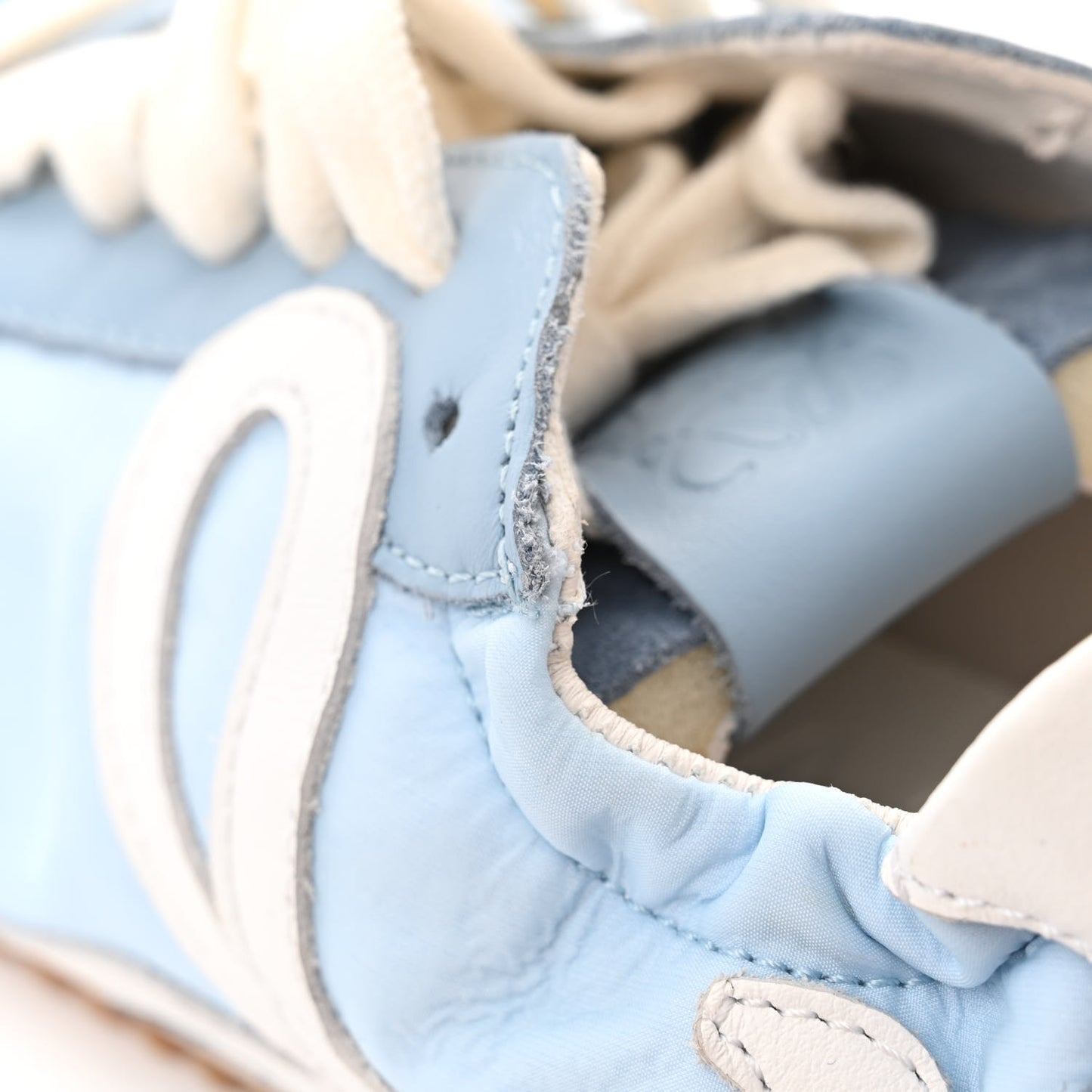 Calfskin Suede Ballet Runner Sneakers 37 Blue White