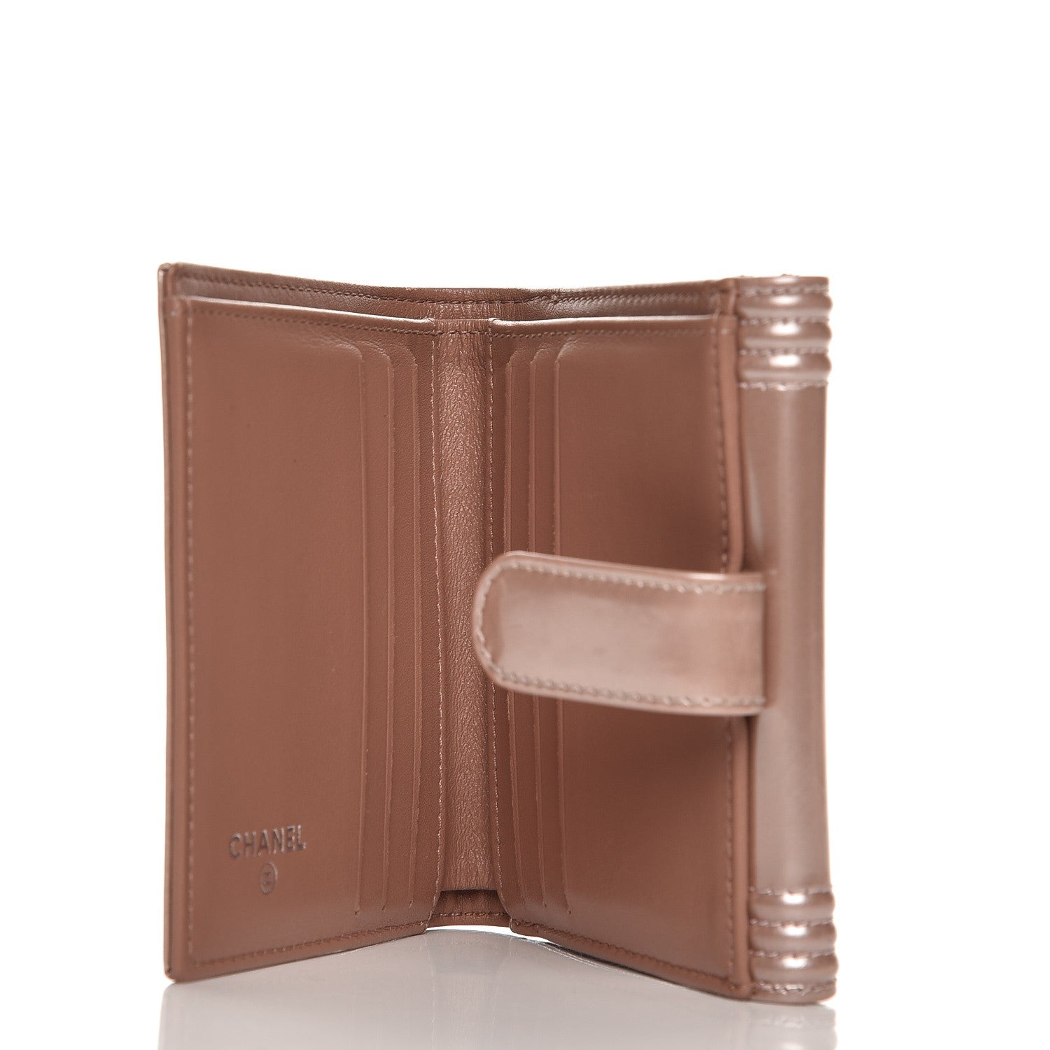 Chanel Metallic Glazed Calfskin Compact Boy Wallet Pink 6 of 8