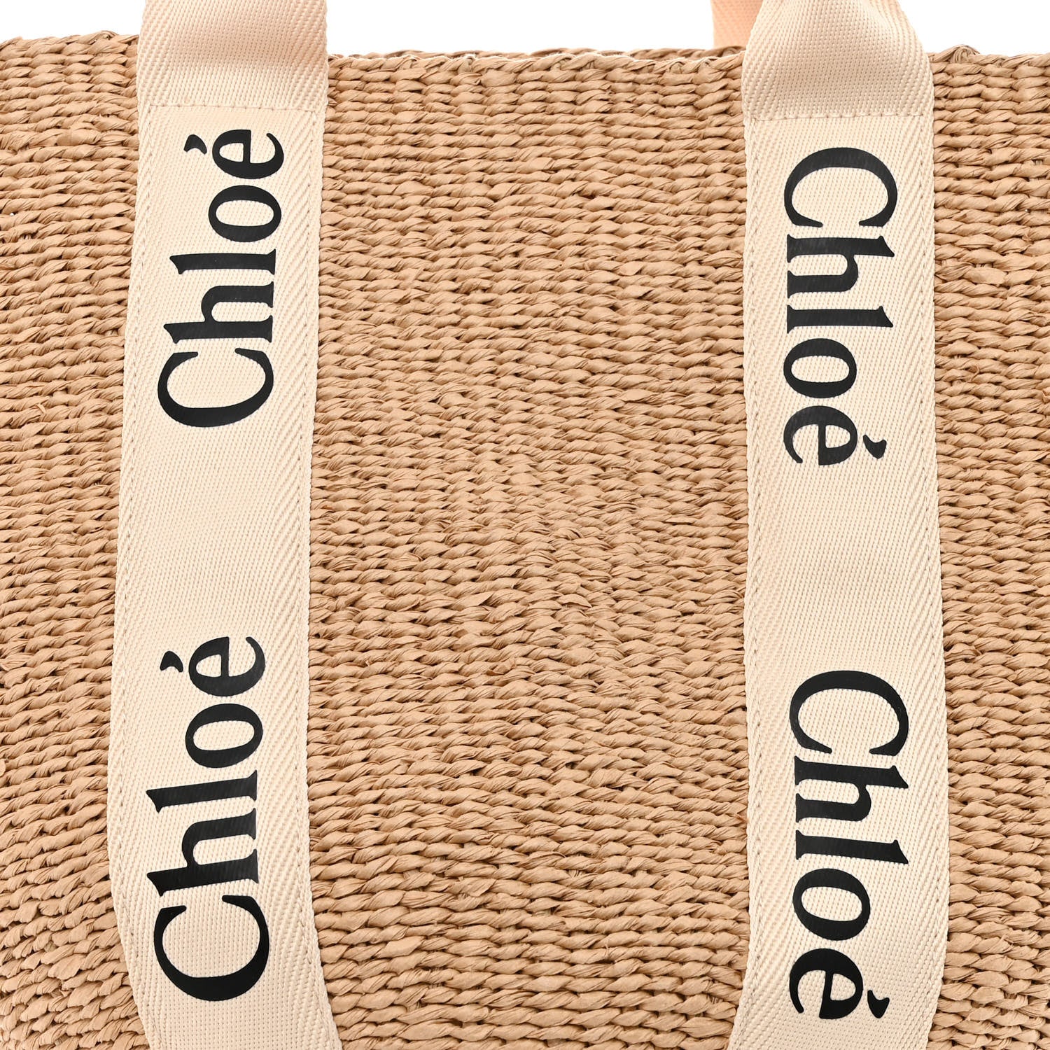 Chloe Raffia Large Woody Tote White 8 of 10