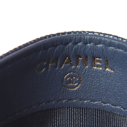 Chanel Iridescent Caviar Quilted Card Holder Dark Blue 6 of 9