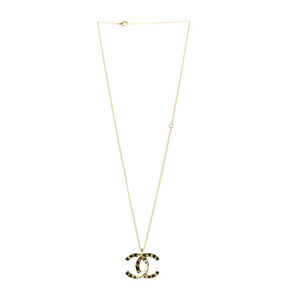 Chanel Metal CC Paris Button Necklace Gold 3 of 5