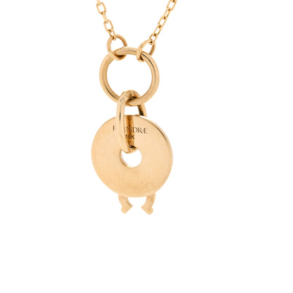 Foundrae 18K Yellow Gold Diamond Enamel Crescent Disk Charm Necklace Green 6 of 7