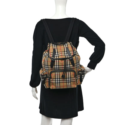 Burberry Nylon Vintage Check Medium Rucksack Backpack Antique Yellow 2 of 8