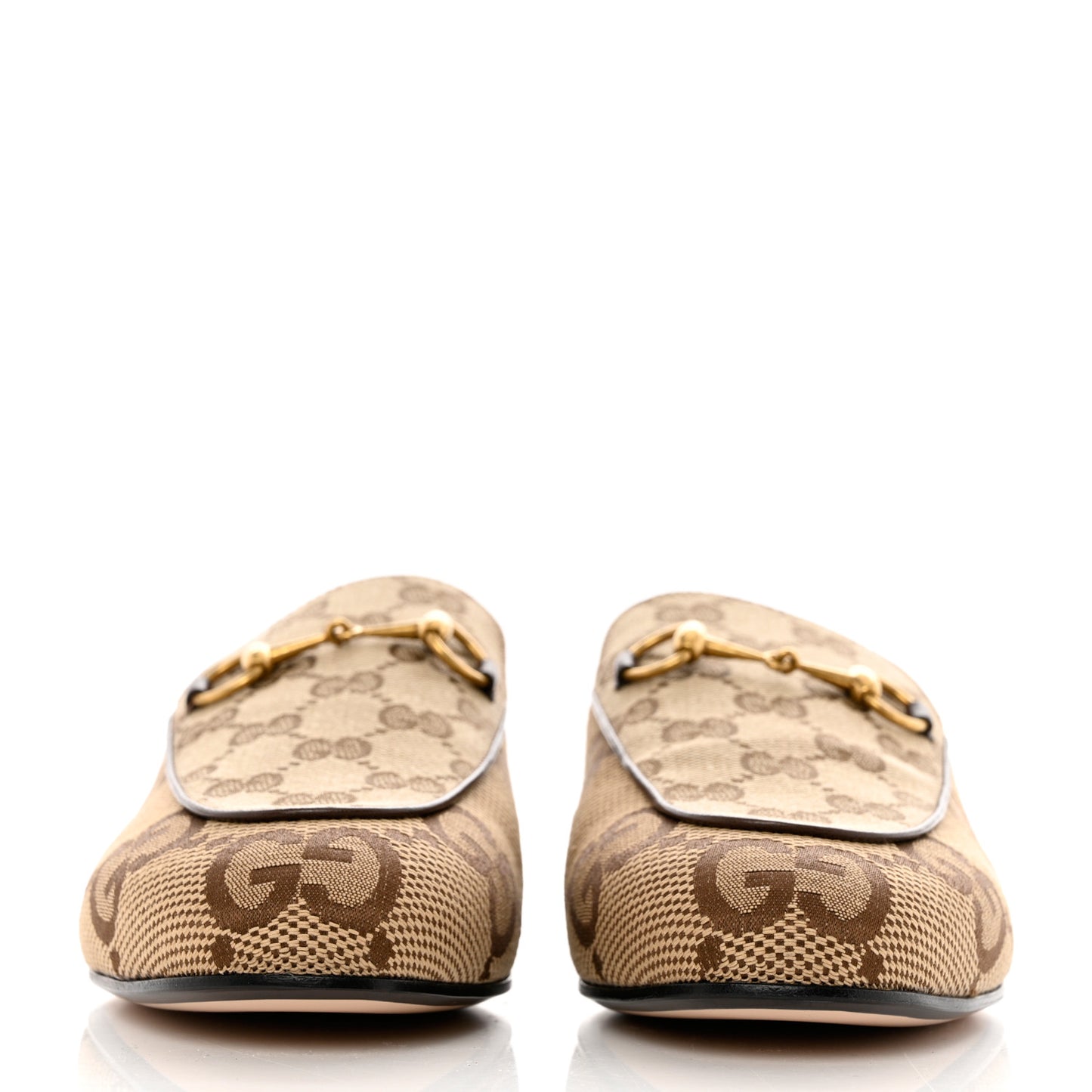 Monogram Jumbo GG Malaga Kid Womens Princetown Slippers 39 Camel Ebony New Acero Beige