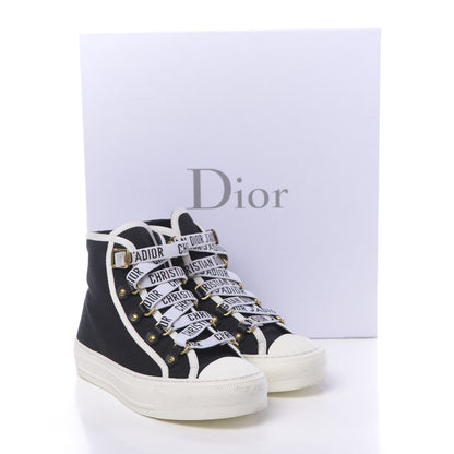 Christian Dior Technical Mesh Calfskin Womens Walk'N'Dior High Top Sneaker 35.5 Black 10 of 10