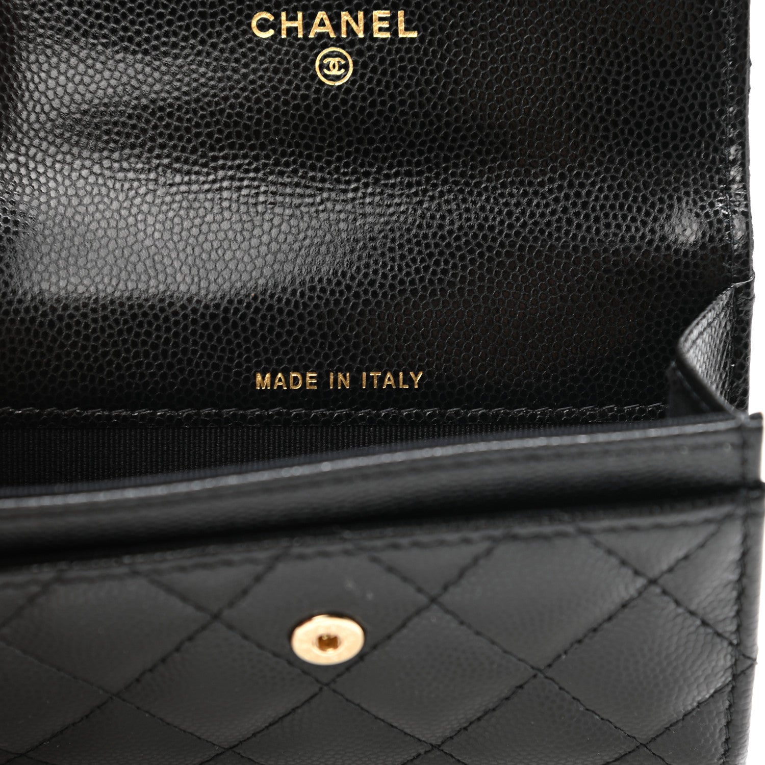 Chanel Caviar Quilted Crystal CC Flap Card Holder Black 7 of 9