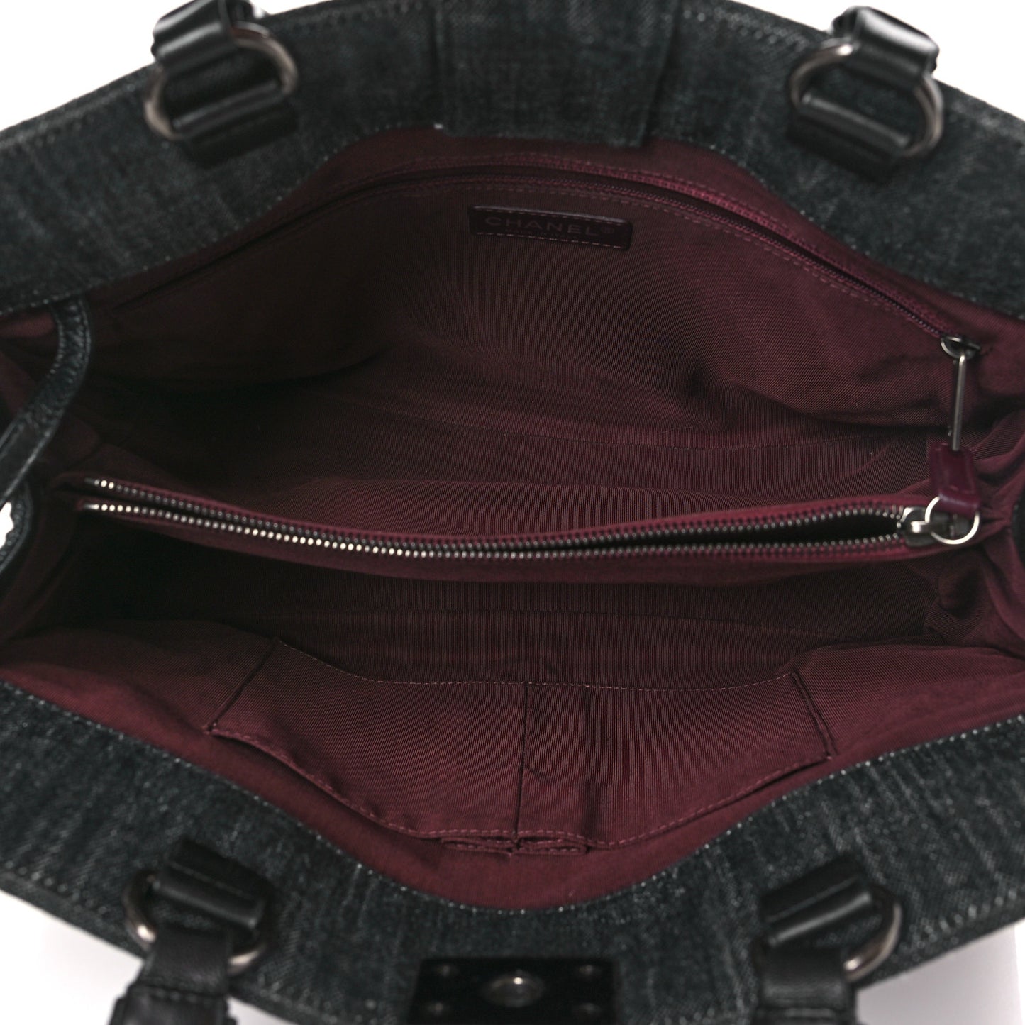 Denim Quilted Boy Shopping Tote Black
