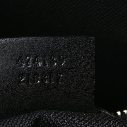 Gucci Soft GG Supreme Monogram Appia Calfskin Web East West Messenger Bag Black Grey 7 of 9