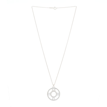 Tiffany 18K White Gold Diamond Medium Atlas Open Pendant Necklace 2 of 4
