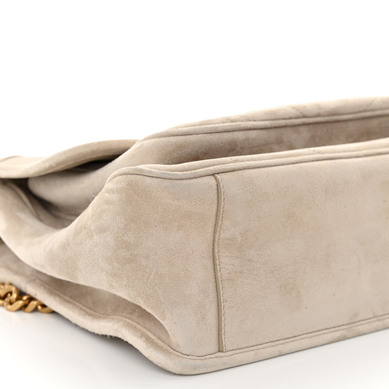 Saint Laurent Suede Monogram Medium Niki Chain Satchel Light Beige 8 of 9