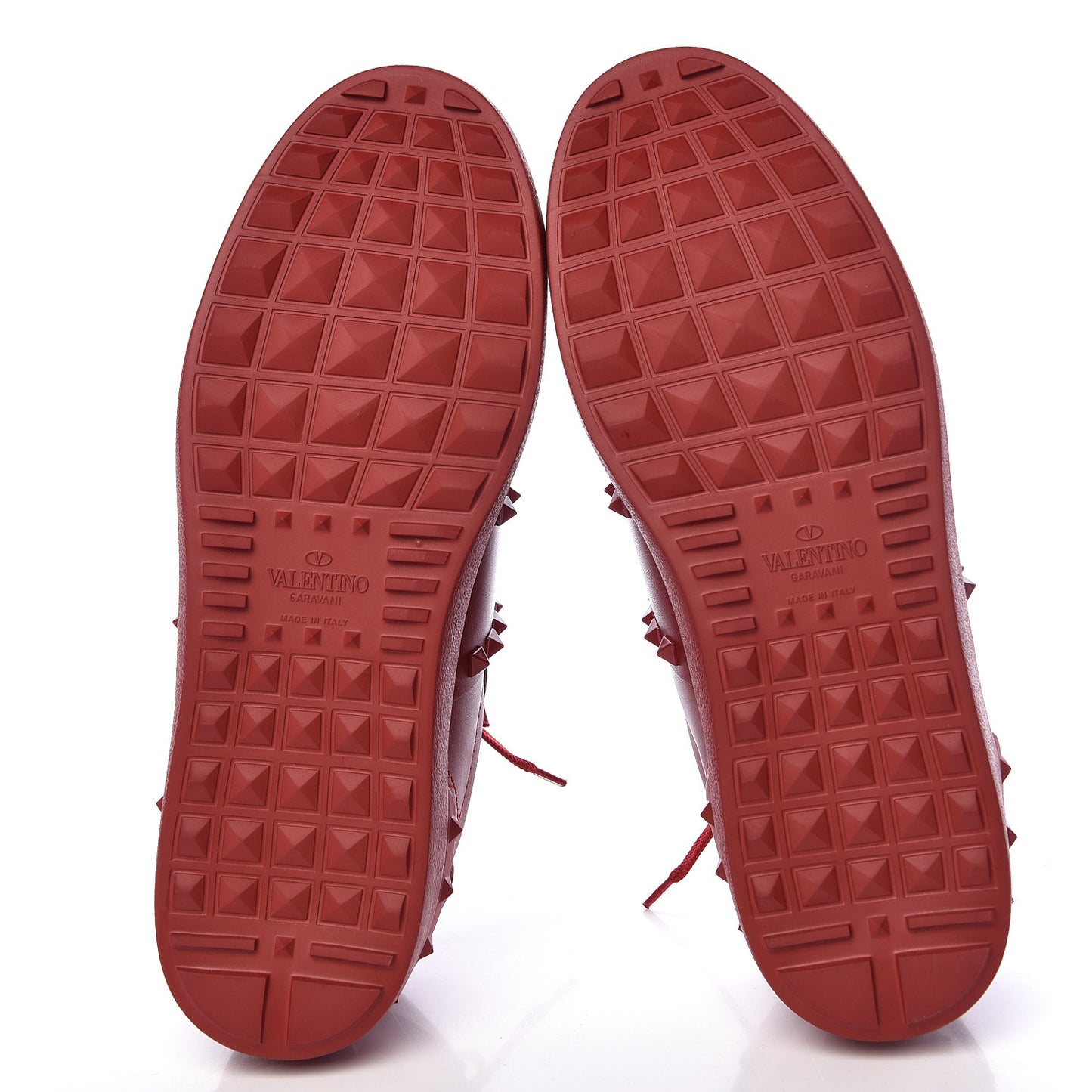 Calfskin Mens Rockstud Untitled Open Sneakers 42 Red