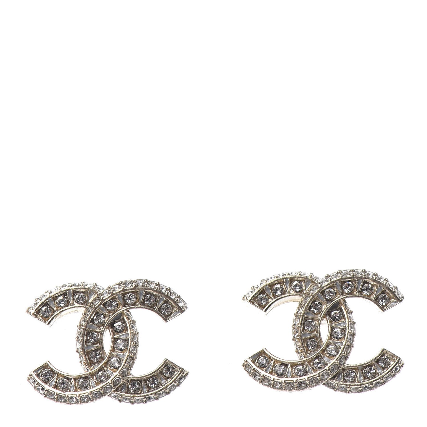 Crystal Timeless CC Earrings Light Gold