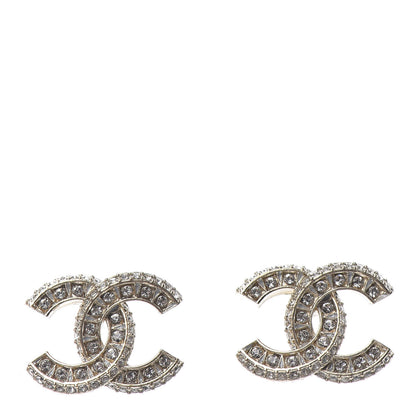 Chanel Crystal Timeless CC Earrings Light Gold 1 of 5