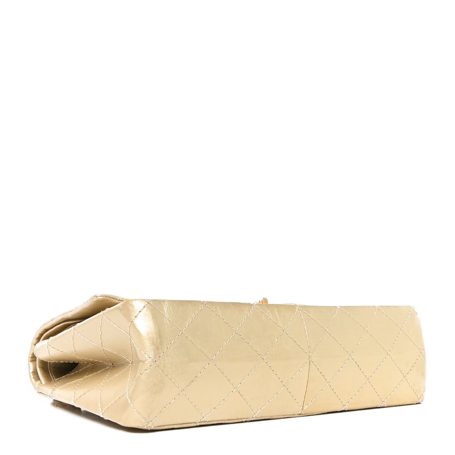 Metallic Aged Calfskin Quilted 2.55 Reissue 226 Flap Pale Gold
