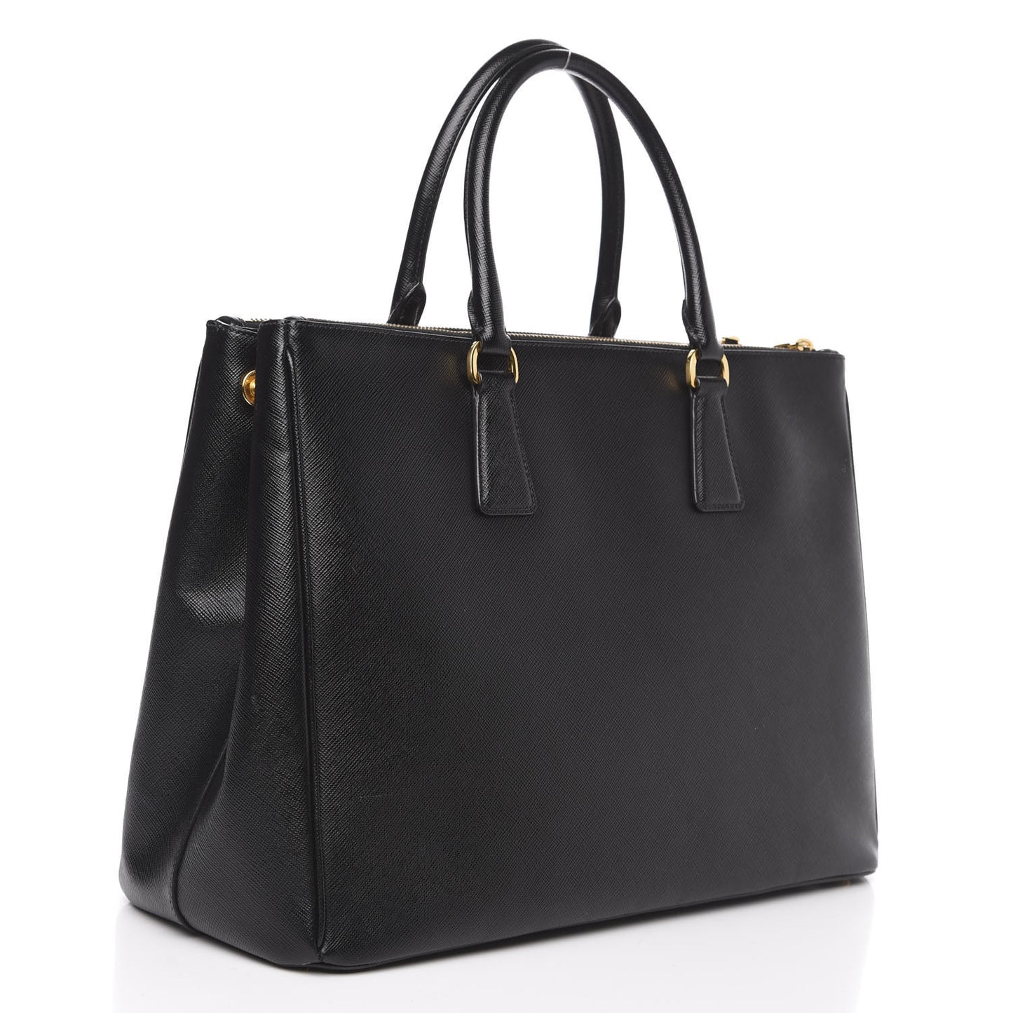 Saffiano Large Galleria Double Zip Tote Black