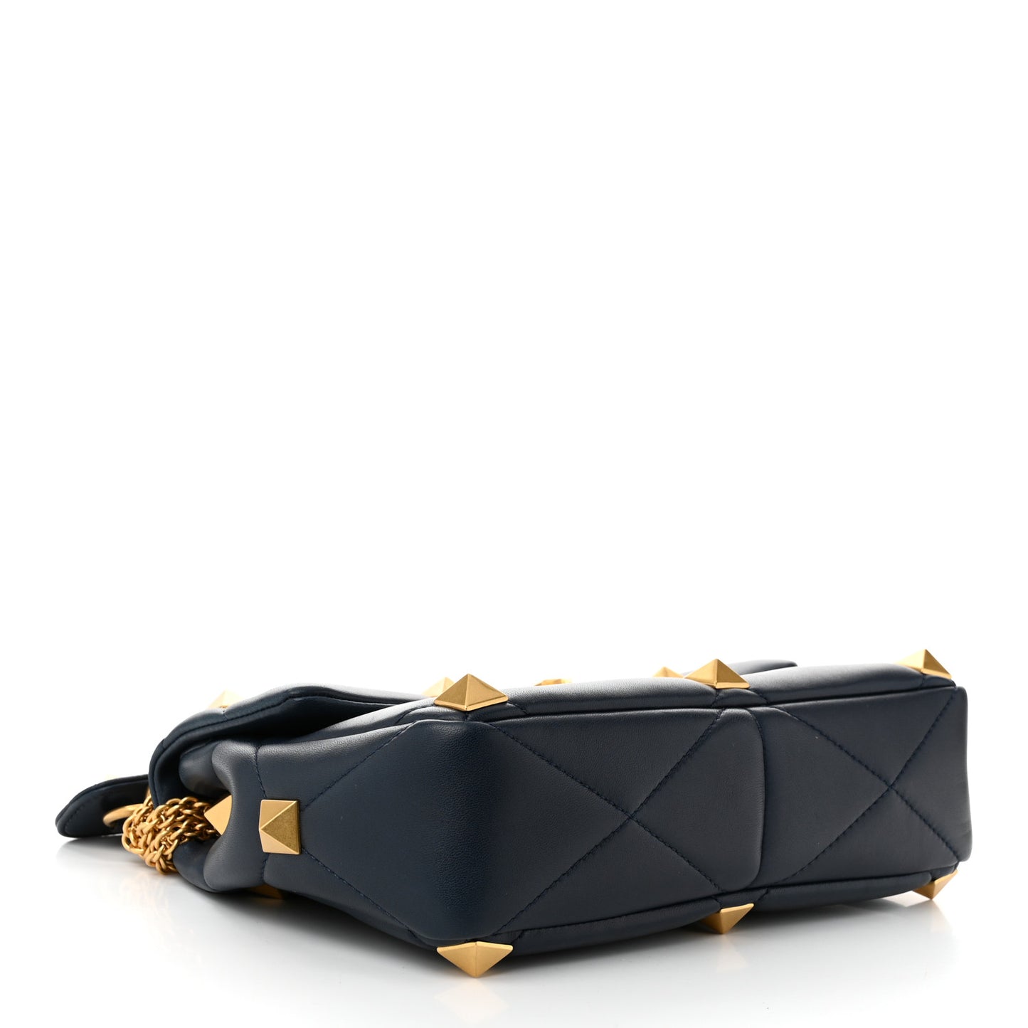 Nappa Large Roman Stud Shoulder Bag Marine