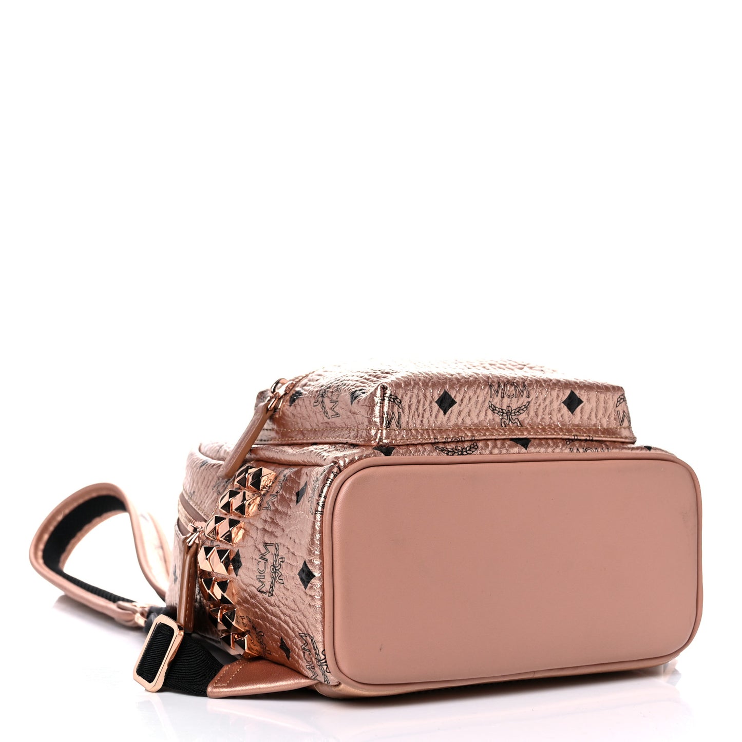 Metallic Visetos Mini Side Stud Stark Backpack Champagne Gold