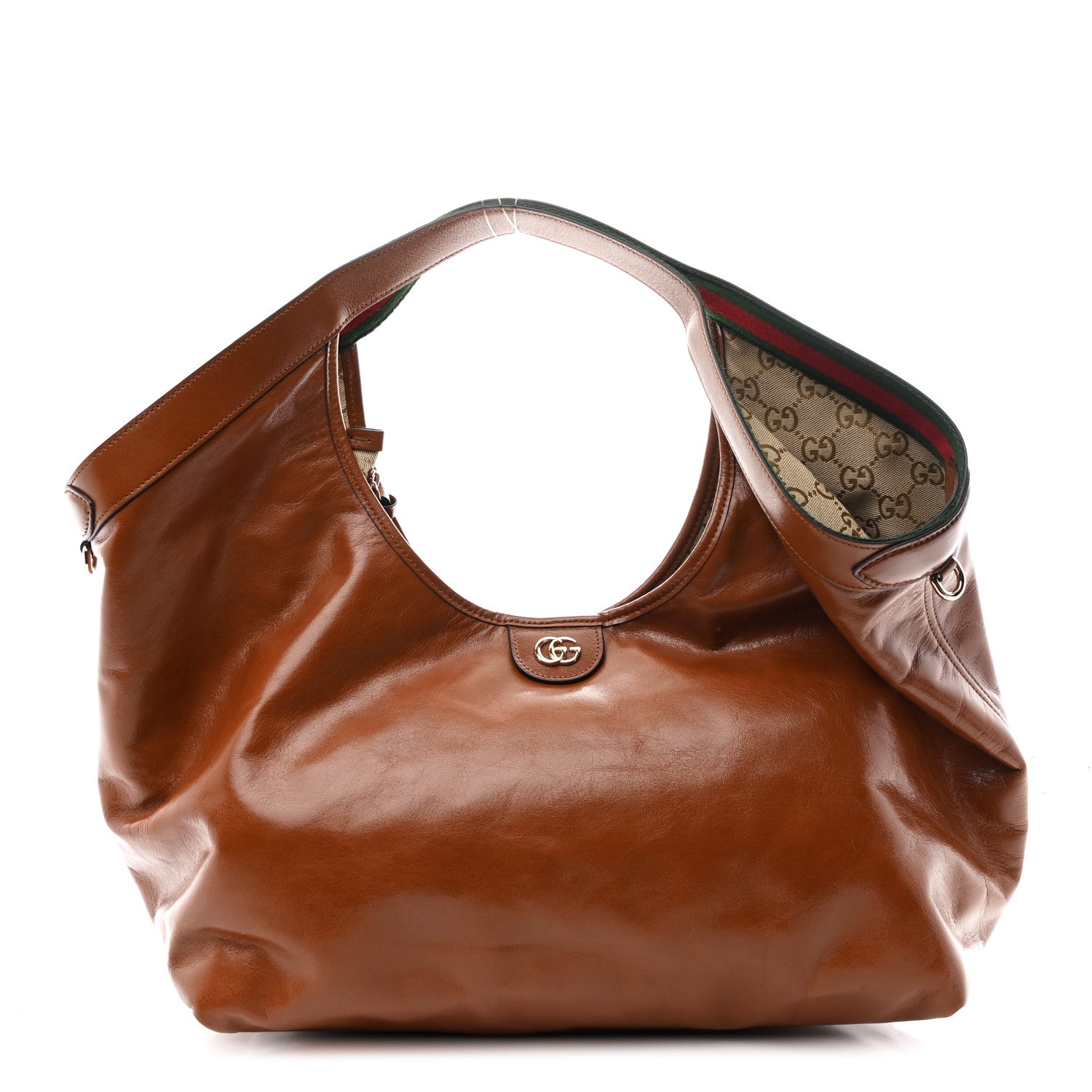 Gucci Soft Glossy Calfskin Large Giglio Tote Dark Brown 1 of 10