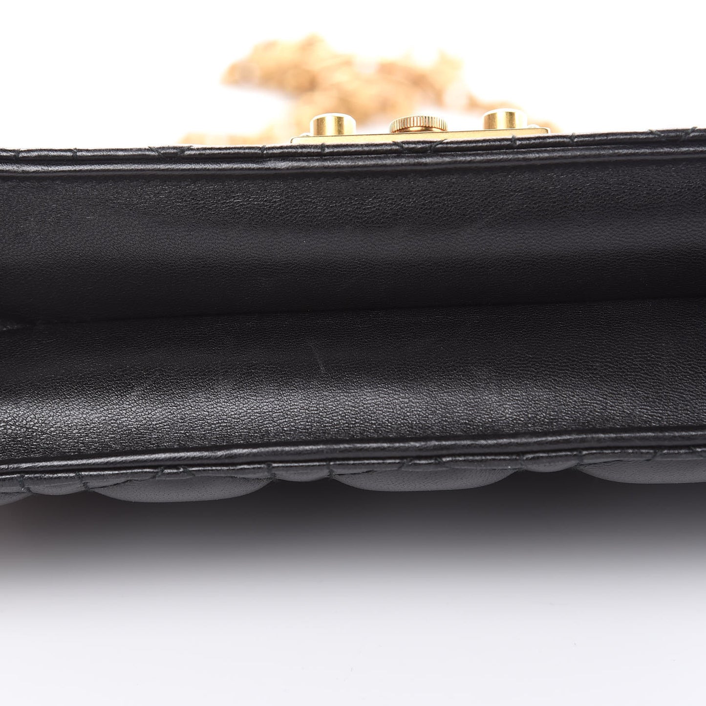 Lambskin Cannage Small Dioraddict Flap Bag Black