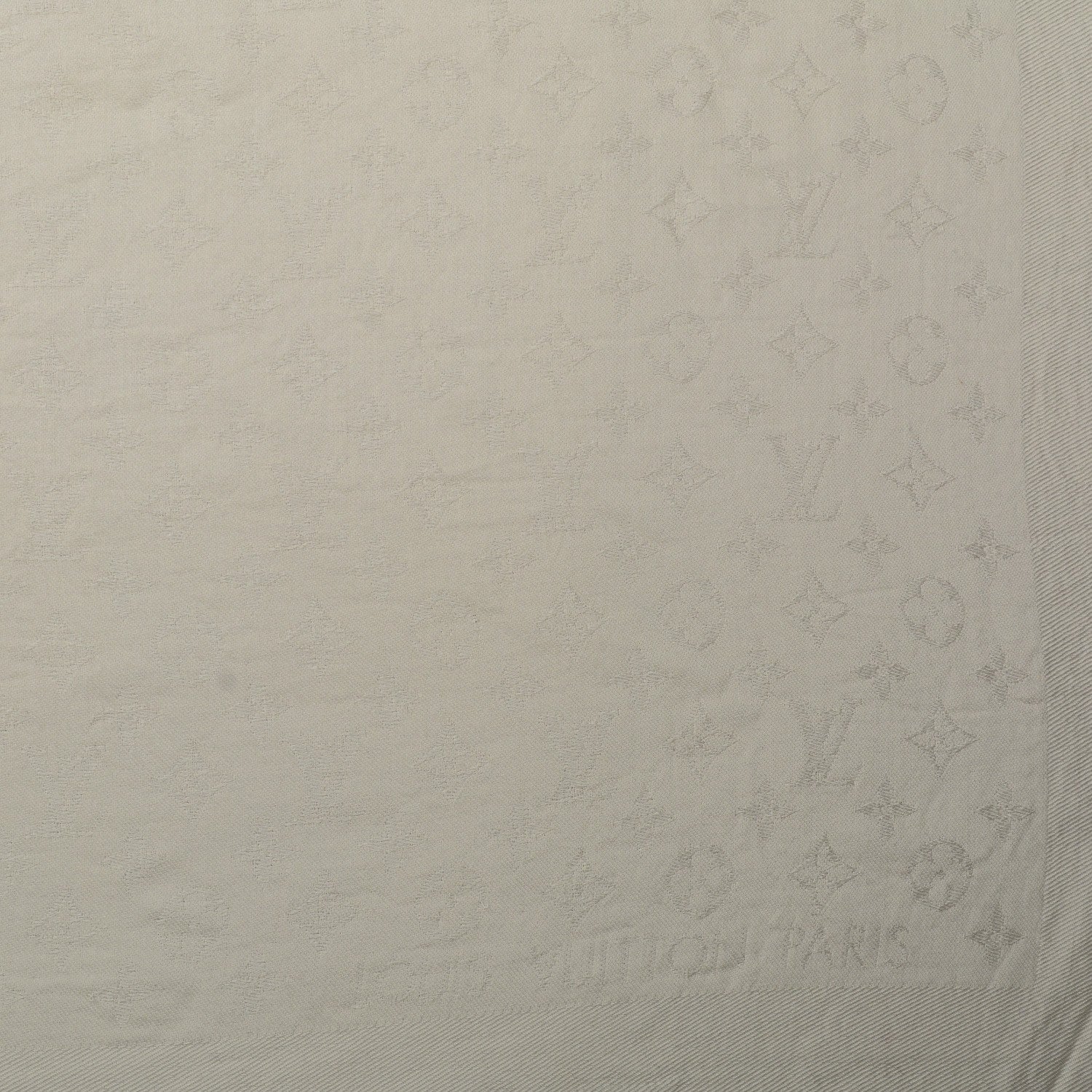 Louis Vuitton Wool Silk Monogram Shawl White 5 of 5