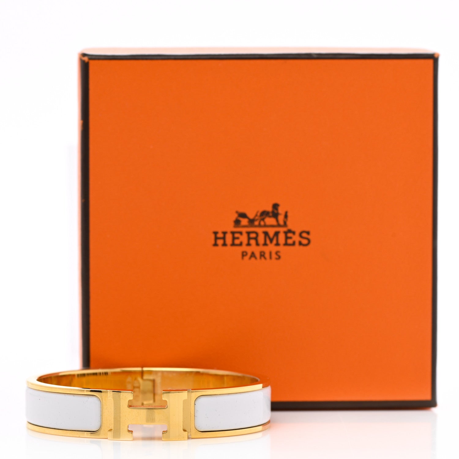 Hermes Enamel Narrow Clic Clac H Bracelet PM White 5 of 5