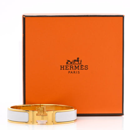 Hermes Enamel Narrow Clic Clac H Bracelet PM White 5 of 5