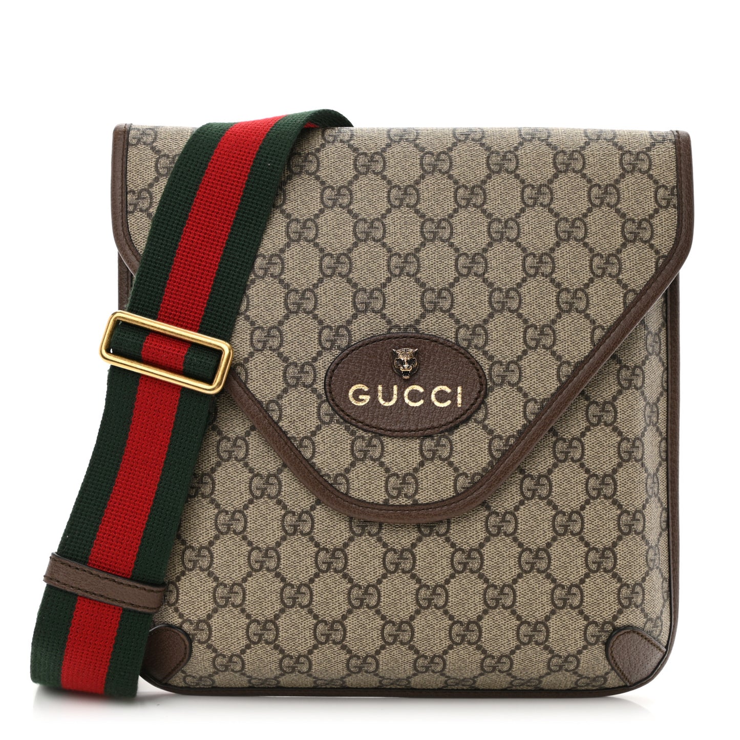 GG Supreme Monogram Web Medium Neo Vintage Flap Messenger Bag Beige New Acero