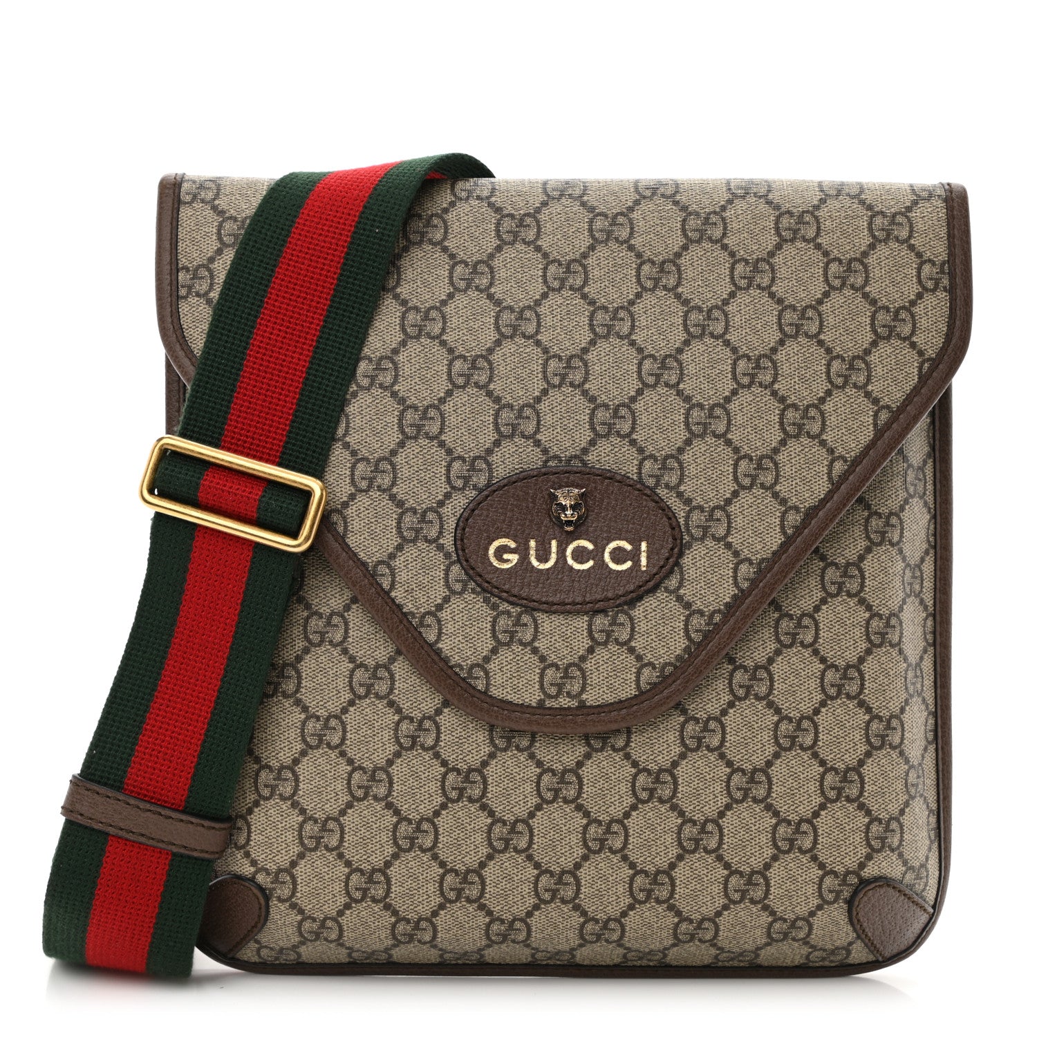 Gucci GG Supreme Monogram Web Medium Neo Vintage Flap Messenger Bag Beige New Acero 1 of 11