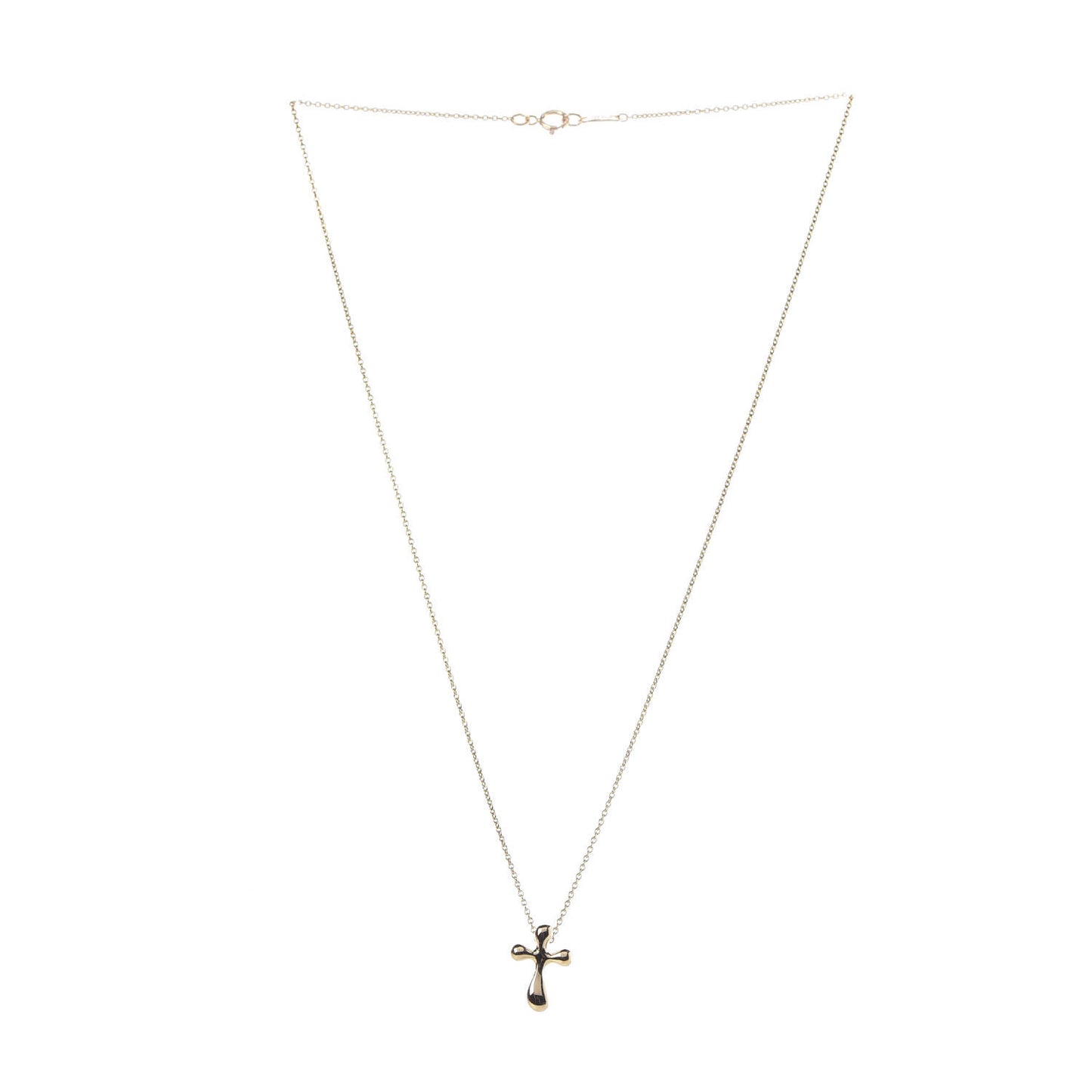 18K Yellow Gold Elsa Peretti Cross Pendant Necklace