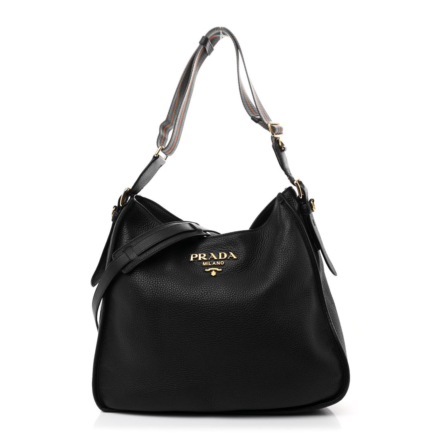 Vitello Daino Hobo Messenger Bag Black