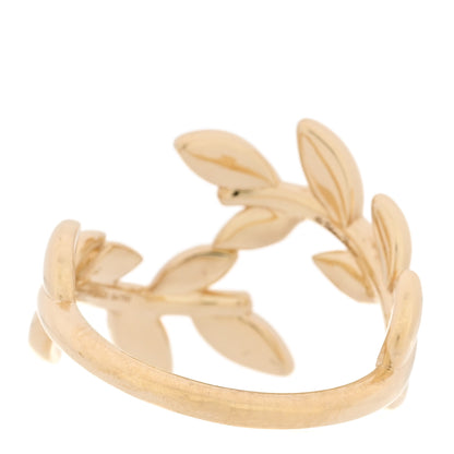 Tiffany 18K Yellow Gold Paloma Picasso Olive Leaf Bypass Ring 58 8.5 3 of 5